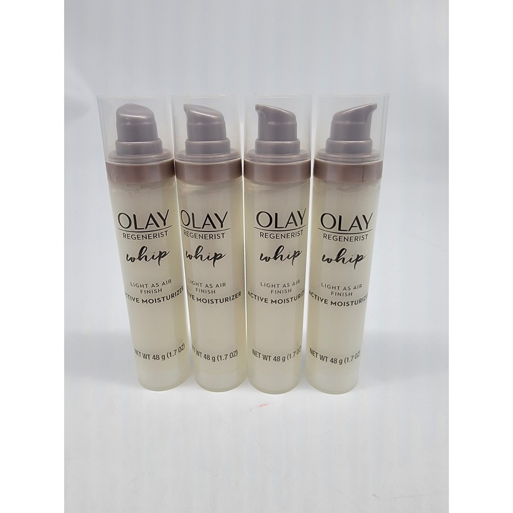 NEW Lot of 4 Olay Regenerist Whip Active Moisturizer 1.7 oz Light As Air‎ Finish